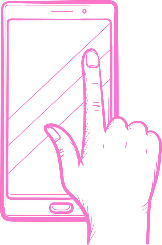 Finger on phone